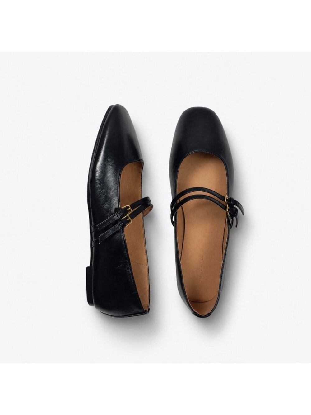 Madewell The Greta Double-Strap Ballet Flat Women's 9M Mary Jane True Black NWOB